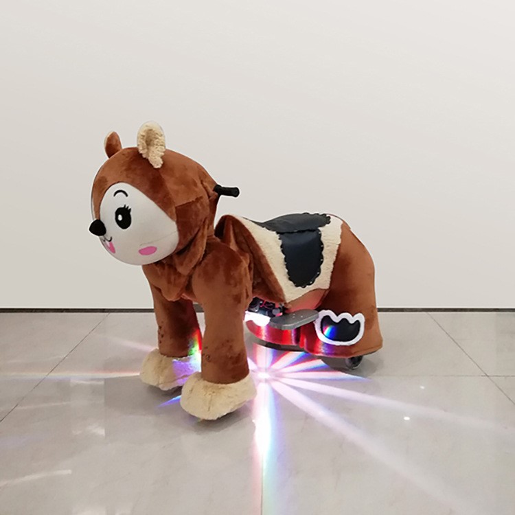 番禺旺東直銷兒童游樂場仿真小動物毛絨電動玩具車 毛絨電瓶車
