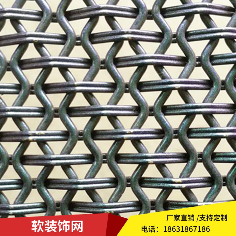 廠家供應 金屬鋼絲編織裝飾網簾 各種金屬裝飾網 隔斷裝飾網