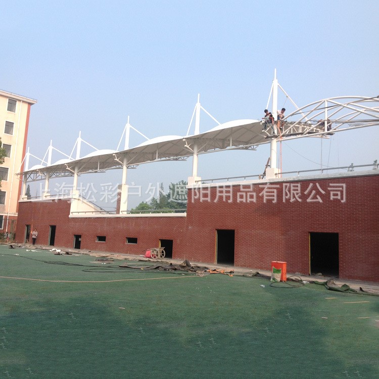 大量生產 大型場館膜結構景觀棚 體育場看臺遮陽棚 學校車棚