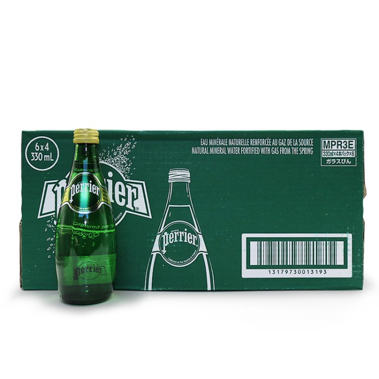 PERRIER 巴黎水 330ml 原味 24瓶整箱 法國(guó) 含氣礦泉水