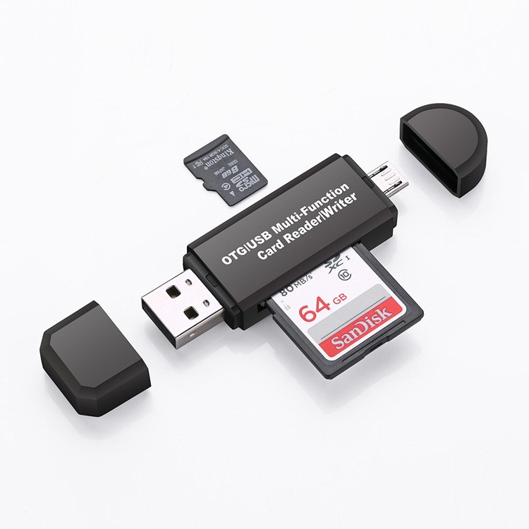 OTG读卡器 micro SD/SD卡/USB手机读卡TF高速2.0多功能读卡器私模