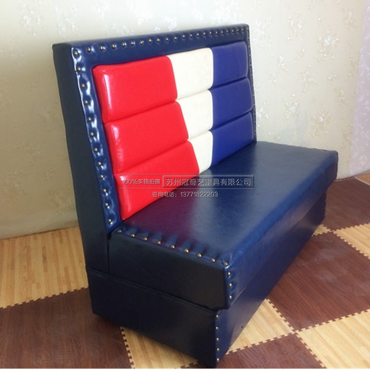 復古卡座餐廳沙發PU防水皮椅奶茶店火鍋店沙發單卡雙卡定做批發