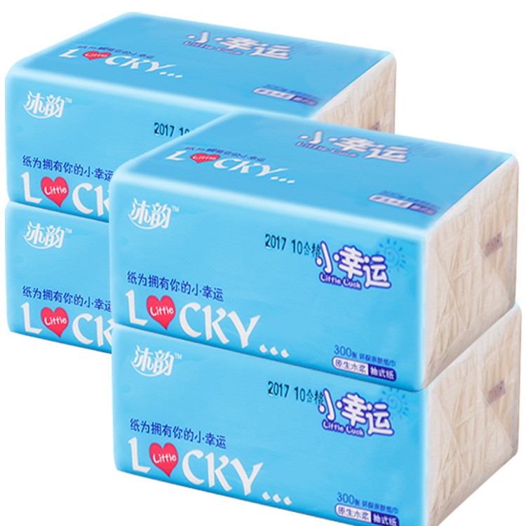 沐韻小幸運單包紙抽衛生紙車載3層紙巾批發家用面巾紙餐巾紙整箱