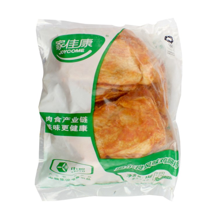 中糧家佳康奧爾良風味雞腿排1kg/*6包/箱 10片/包中糧奧爾良腿排