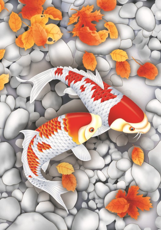 厂家直销3d画全景奇画立体画批发锦鲤装饰画s929