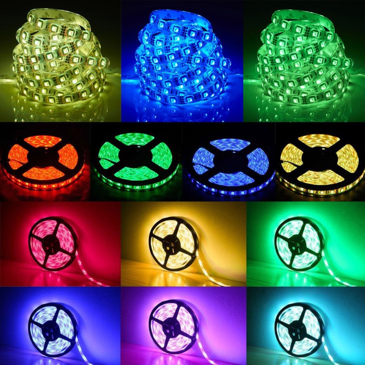 5米300灯贴片SMD-3528LED裸板灯带DC12V 红/黄/蓝/绿/白色/RGB