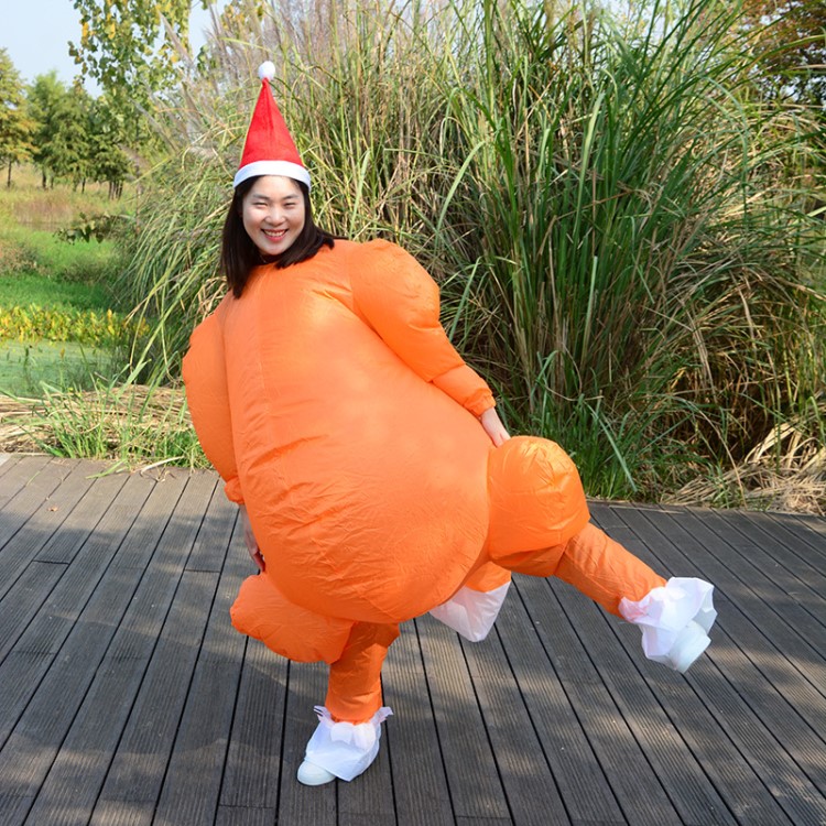 圣诞节充气服感恩节火鸡服装卡通行走人偶节日派对服饰厂家直销