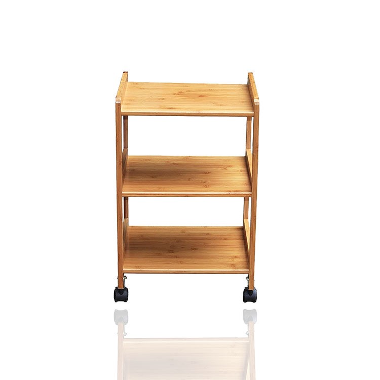 楠竹竹木制品餐車移動收納架多功能三層飯店酒店餐飲手推車茶水車