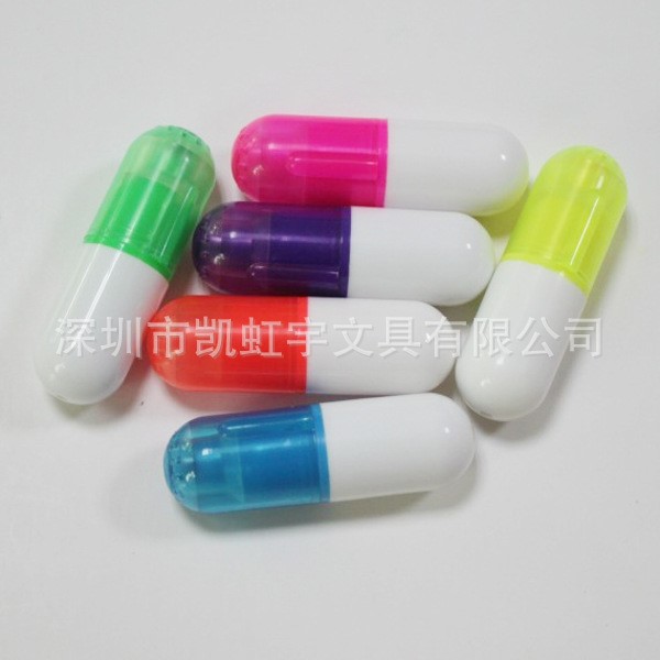 生產(chǎn)筆類廠家供應(yīng)迷你藥丸熒光筆 高品質(zhì)熒光筆生產(chǎn) 環(huán)保彩色