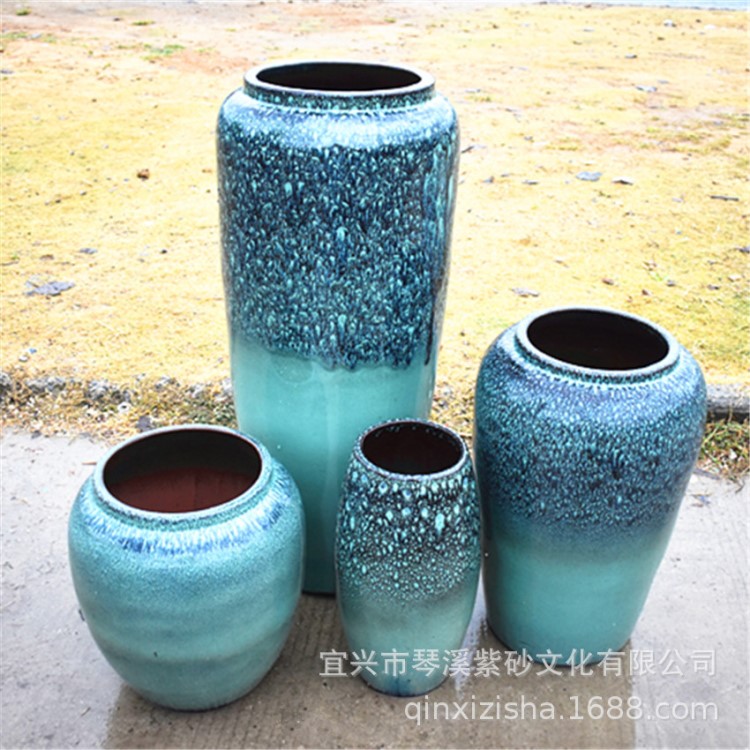 琴溪紫砂宜興原礦紫砂景觀陶大號(hào)盆景盆栽紅泥陶綠化園林陶罐