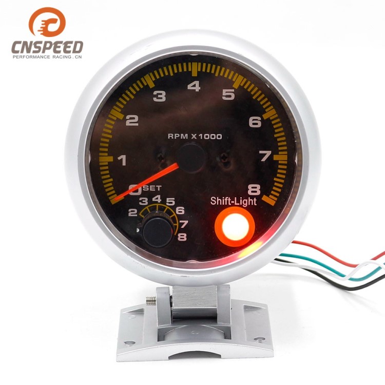 跨境12V汽車改裝儀表轉(zhuǎn)速表 帶內(nèi)置報警提示儀表CNSPEED
