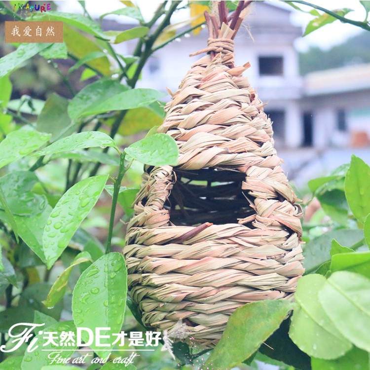 創(chuàng)意芙蓉草葫蘆鳥屋室內(nèi)陽臺防蛀防霉鳥窩手工草編工藝品鳥屋批發(fā)