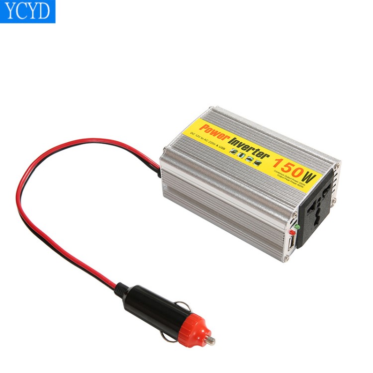 YCYD家用小型车逆变器12V转220vusb2.1a12v转110v车载逆变器150W