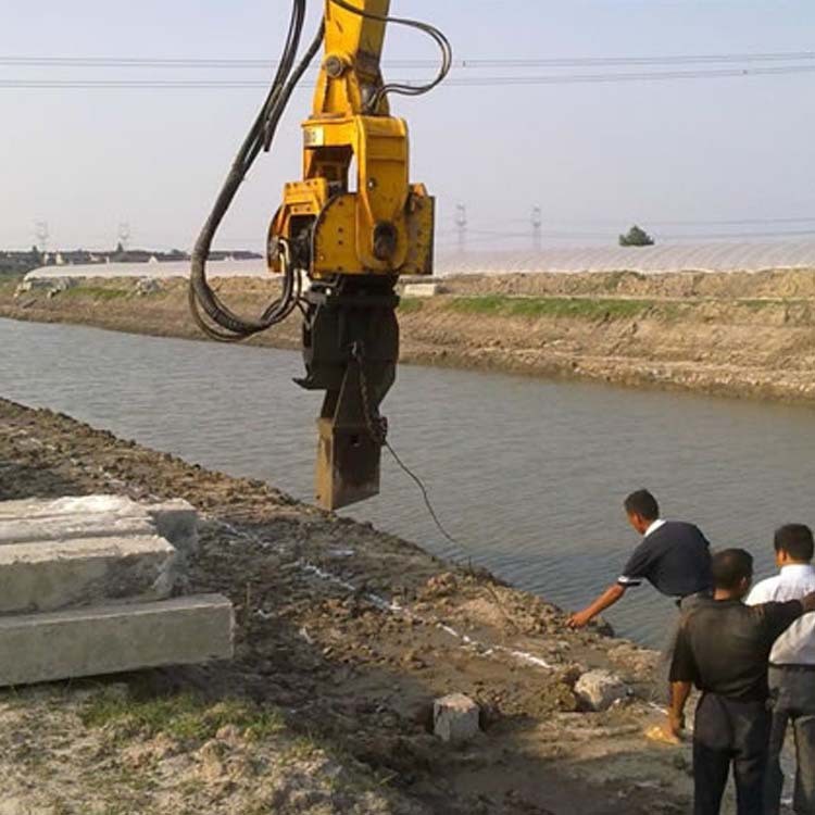 挖掘機(jī)配高頻錘 液壓打樁機(jī)振動打樁錘 鋼板樁振動錘