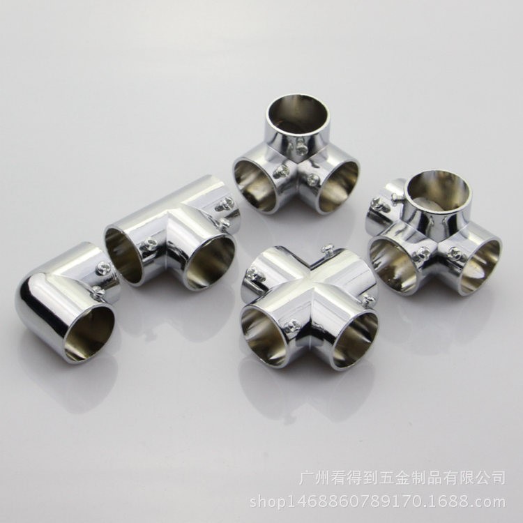 25mm鋼管連接件貨架五金配件接頭圓管配件貨架連接頭彎頭三通
