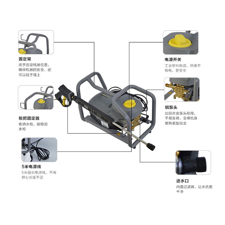 洗车机HD5/11Cage德国凯驰karcher商用便携式高压冷水清洗机