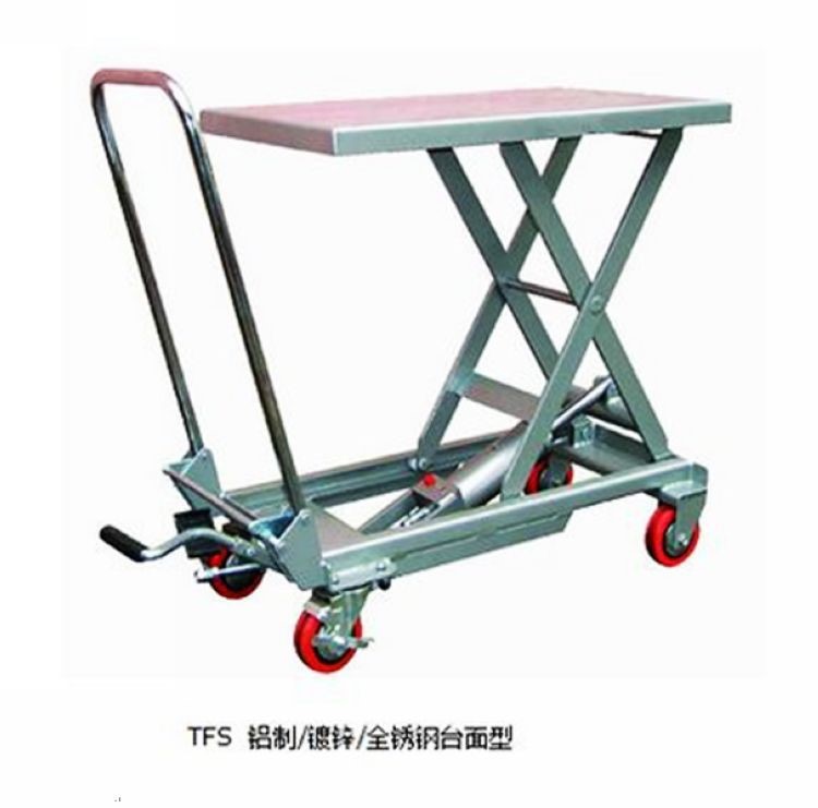全不銹鋼臺面平臺車 鍍鋅手動液壓升降平臺車 模具車