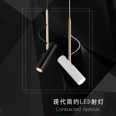 丹麥北歐后現(xiàn)代吊燈餐廳吧臺(tái)LED吸頂式射燈服裝店展廳明裝軌道燈