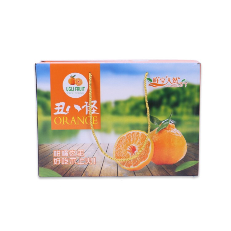 柑橘包裝盒 春節送禮手提禮品盒定做 覆膜紙箱設計橘子水果包裝箱