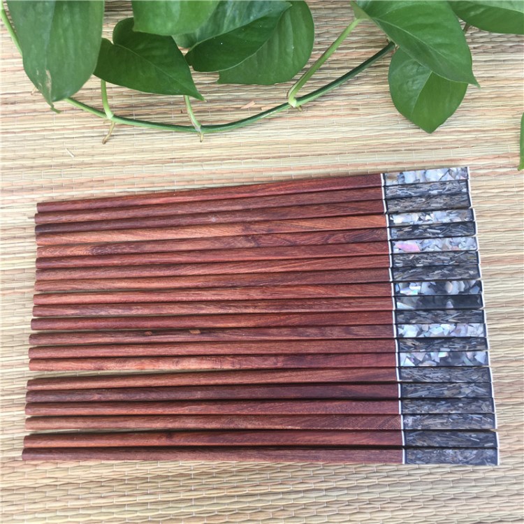 越南紅木鑲嵌貝殼筷子 海貝筷子 實(shí)木筷手工筷子
