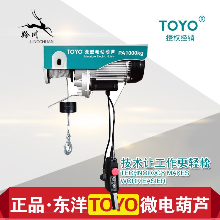 TOYO/東洋 家用小吊機微型電動葫蘆220V電動葫蘆日本起重提升機