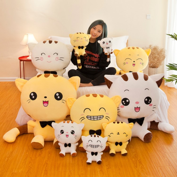 可愛(ài)大臉貓公仔 新品布娃娃創(chuàng)意兒童抱枕 外貿(mào)毛絨玩具禮品定制