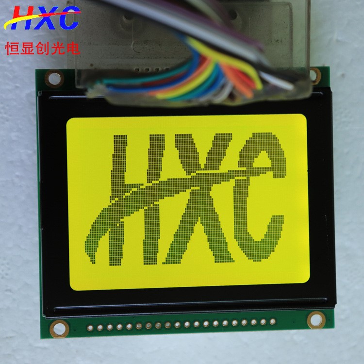 廠家直銷LCD12864液晶屏黃綠底黑字圖形點陣液晶顯示屏可選3.3V/5