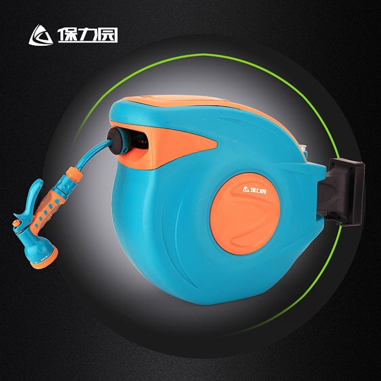 保力園卷管器30米水鼓自動伸縮卷管器洗車澆花水鼓氣鼓電豉燈鼓