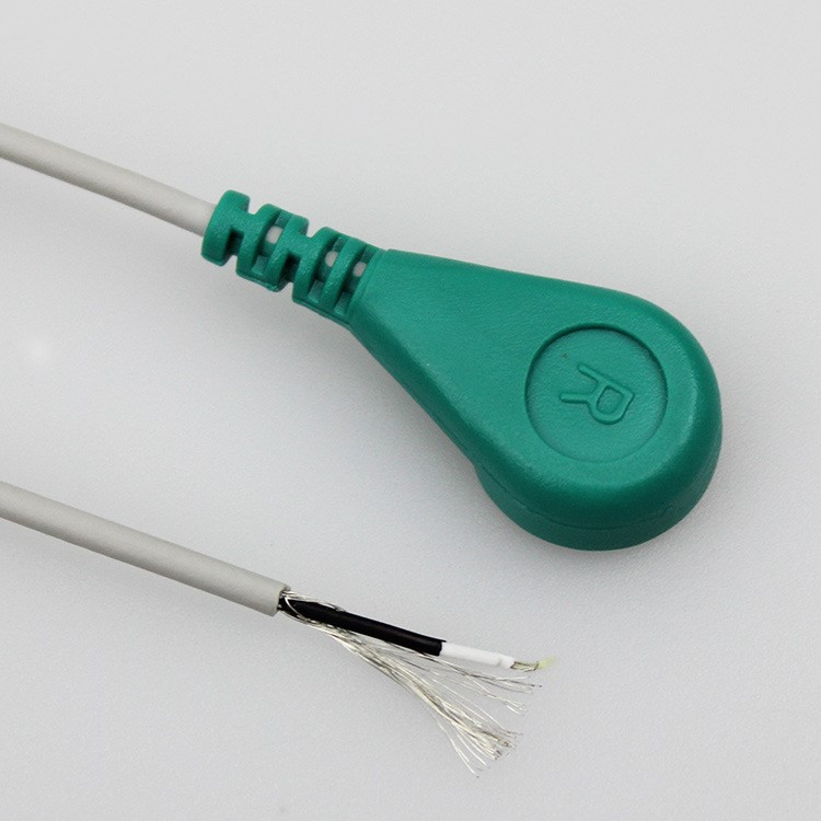 心電圖導聯線4.0按扣式導線電極片連接線屏蔽Medical cable