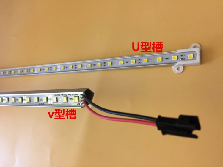 LED硬燈條12V 柜臺(tái)燈管5050高亮72珠手機(jī)珠寶黃金展柜燈帶鋁槽