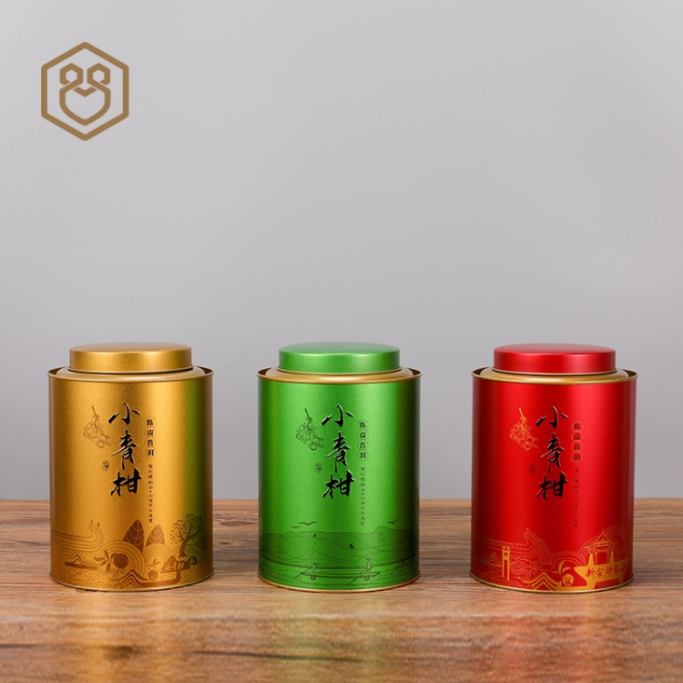 中秋新款茶葉鐵罐空盒單罐套裝新會印象小青柑包裝禮盒鐵罐一斤裝