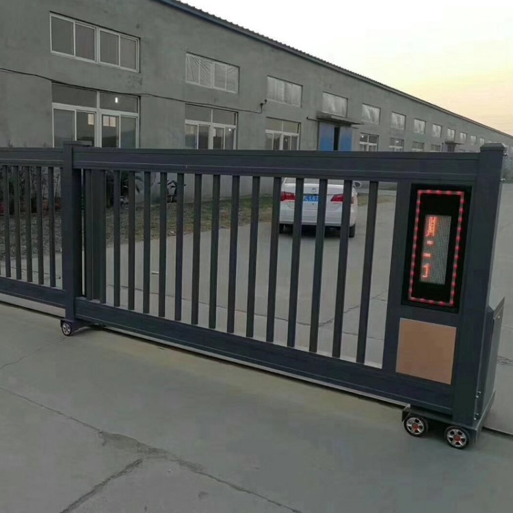 廠家直銷 伸縮門電動 廠房家園伸縮門 智能鋁合無軌伸縮門