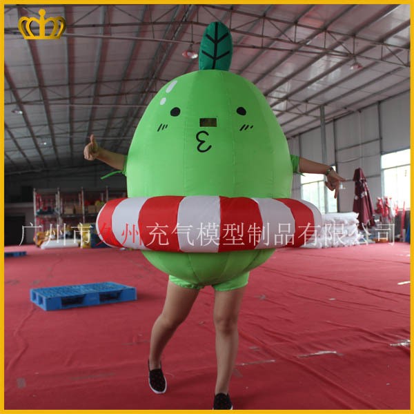 充氣鱷魚寶寶氣模可穿戴卡通 藍胖子米老鼠熊貓機器人充氣模型