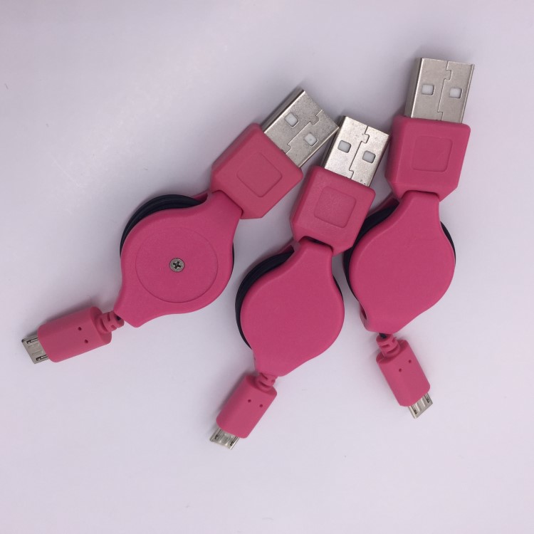 包郵 安卓手機(jī)microUSB接口通用 收縮數(shù)據(jù)線 i5可伸縮充電線