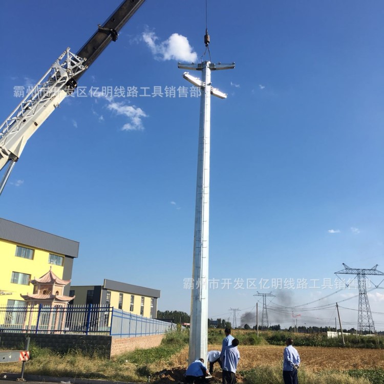 10KV單回路鍍鋅鋼管桿 輸電線路鐵塔 35KV獨管塔價格 鋼管塔組立