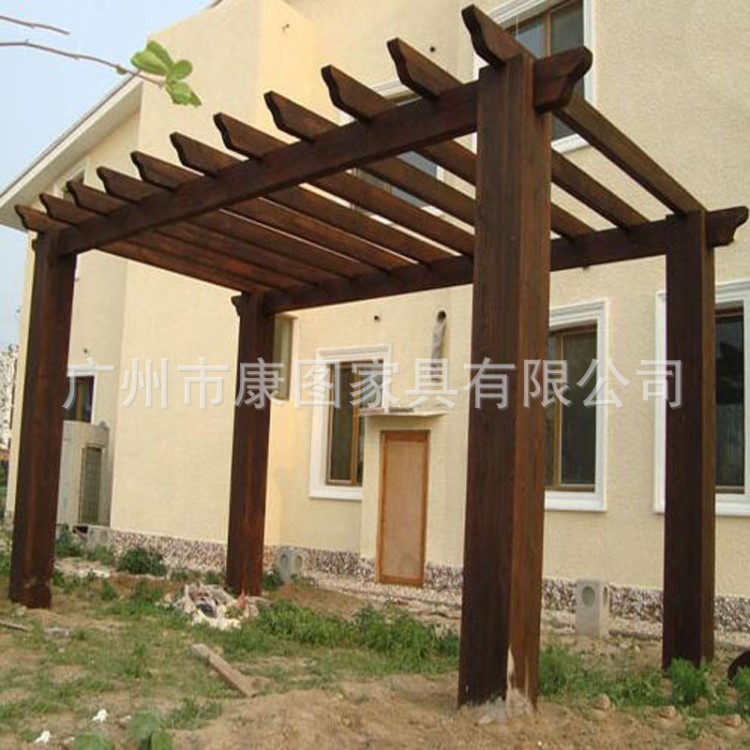 款式防腐木葡萄架 現場施工量身定做戶外防腐實木葡萄架涼亭