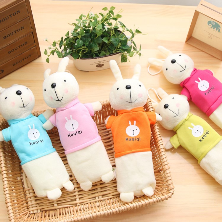 T韓版兔子筆袋創(chuàng)意鉛筆文具盒兒童毛絨玩具學(xué)生獎(jiǎng)品簡(jiǎn)約卡通掛飾
