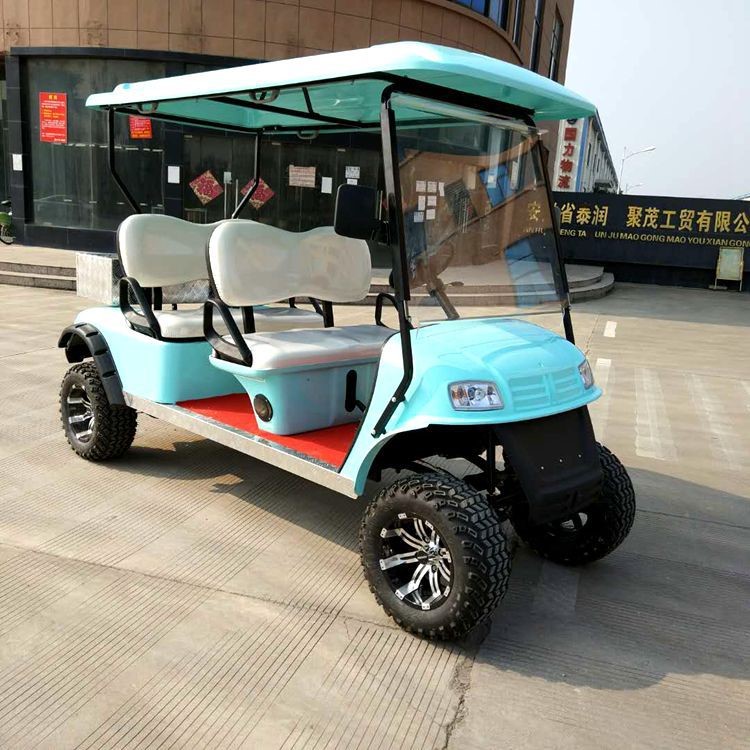 正兩排4人座高爾夫球車加斗四輪4座電動巡邏車