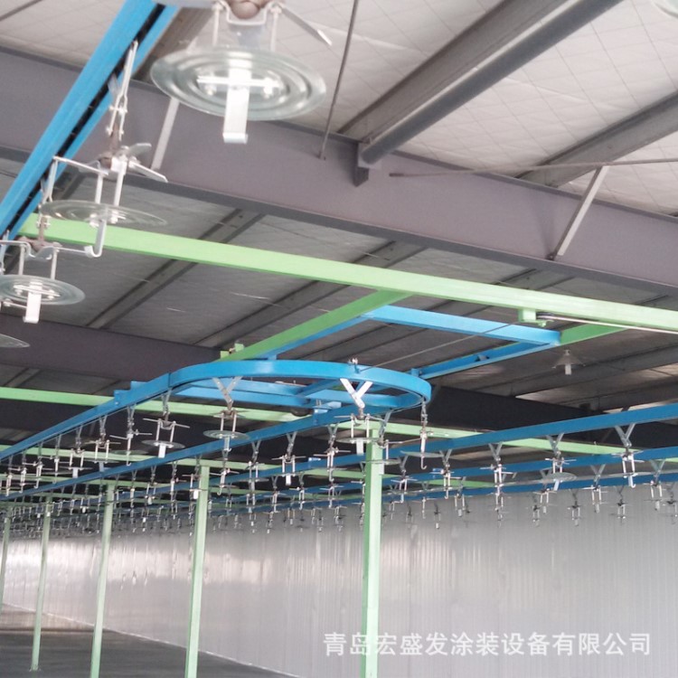 架空式輸送線 衣架噴涂生產線 現場高架組裝式的涂裝輸送設備青島