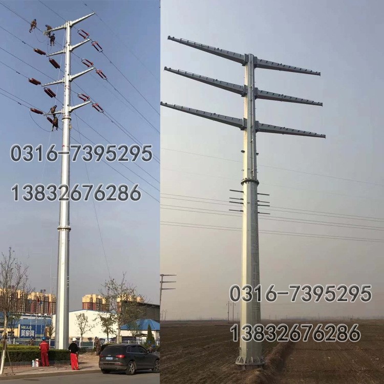 電力鋼桿輸電轉角雙回路鍍鋅鋼桿鋼管桿電桿多棱鋼桿鋼樁基礎