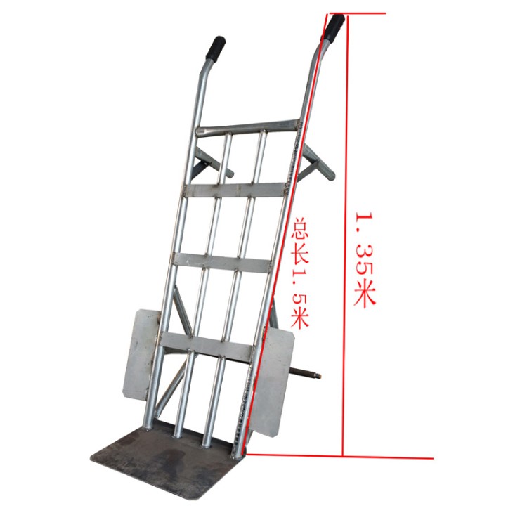 厂家直销1.5米镀锌管老虎车两轮手推车仓库搬运拖车物流运输车