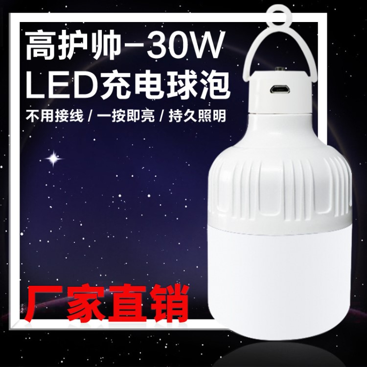 廠家直銷停電應急露營夜市擺攤作業移動照明充電超亮LED球泡燈