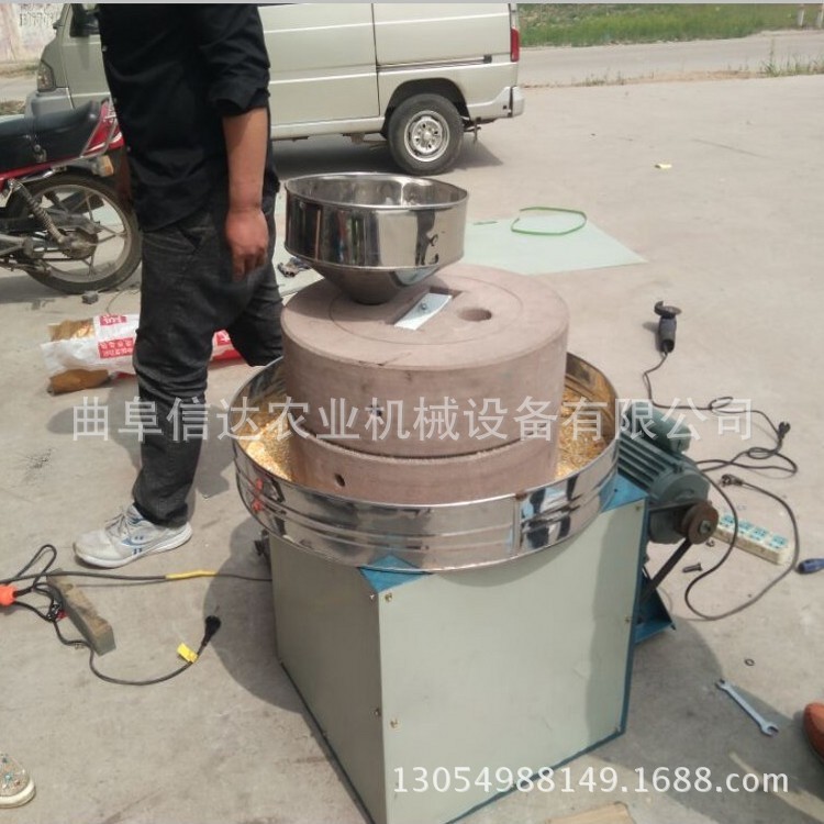 款式新石磨腸粉米漿機 天然砂巖石電動石磨機廠家 可用兩相電 可