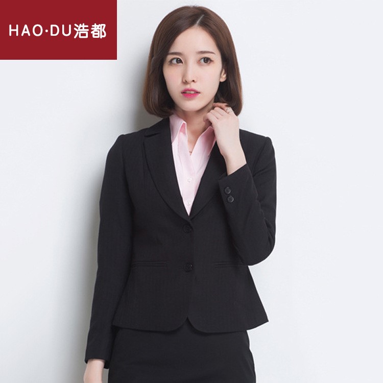 外貿(mào)新款女士長袖職業(yè)套裝西服女工作服外貿(mào)批發(fā)職業(yè)裝定做