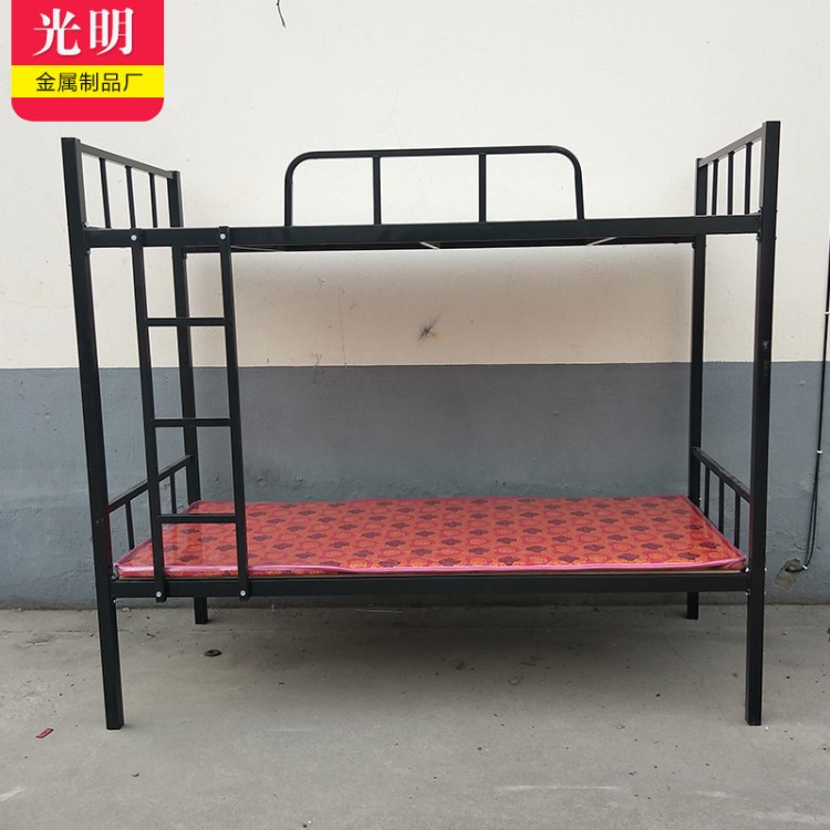 定制上下鋪鐵床金屬高架床學(xué)生床員工宿舍鐵藝床雙層不銹鋼上下床