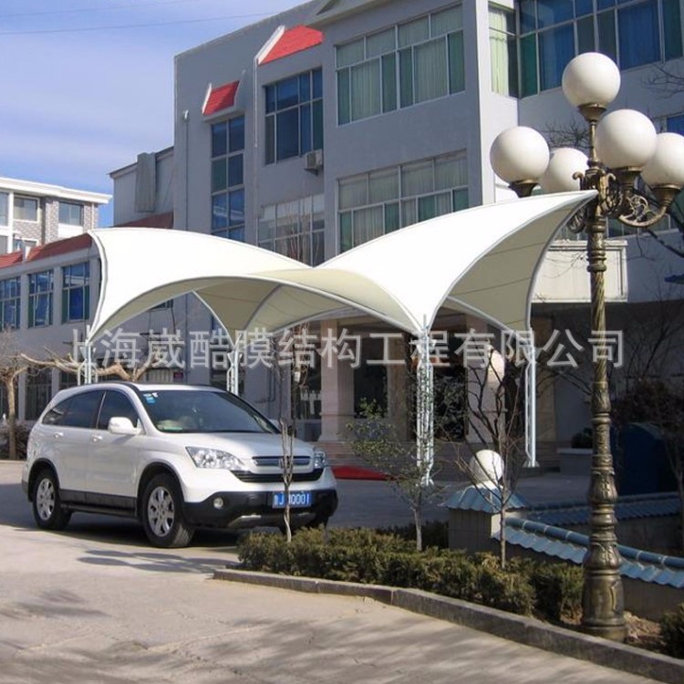 設計制作車站廣場膜結構遮陽蓬 酒店別墅園區索膜結構景觀棚定做