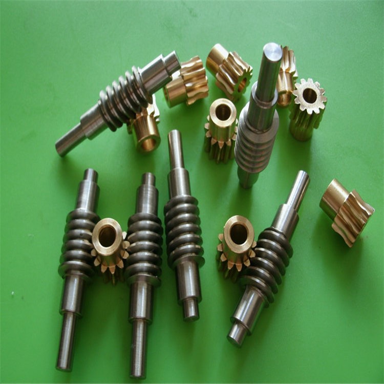 不锈钢蜗杆轴1模蜗杆蜗轮diy科研制作传动机构自锁小速比1:12