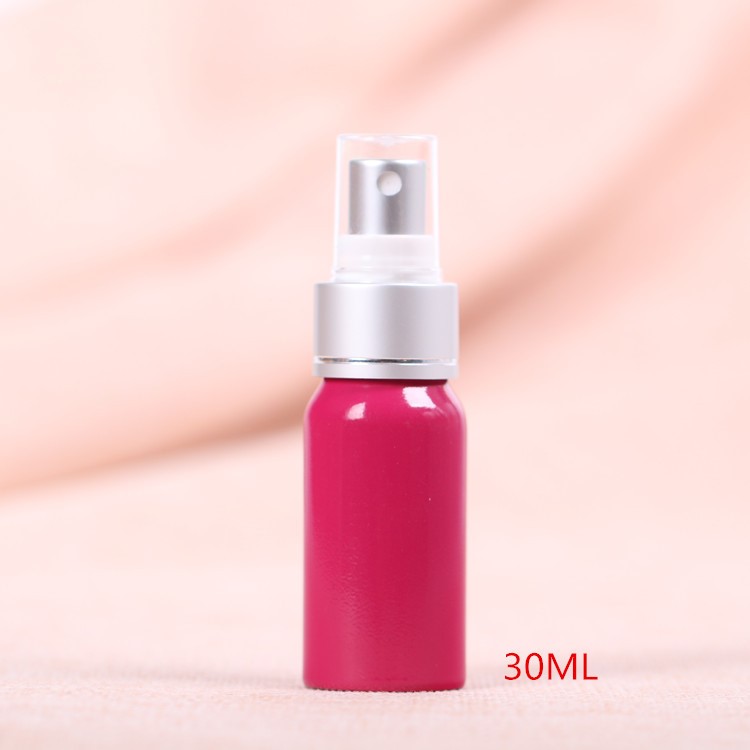 細(xì)霧噴瓶 鋁瓶噴霧包裝瓶 便攜補水包裝噴霧瓶 玫紅鋁瓶小噴瓶