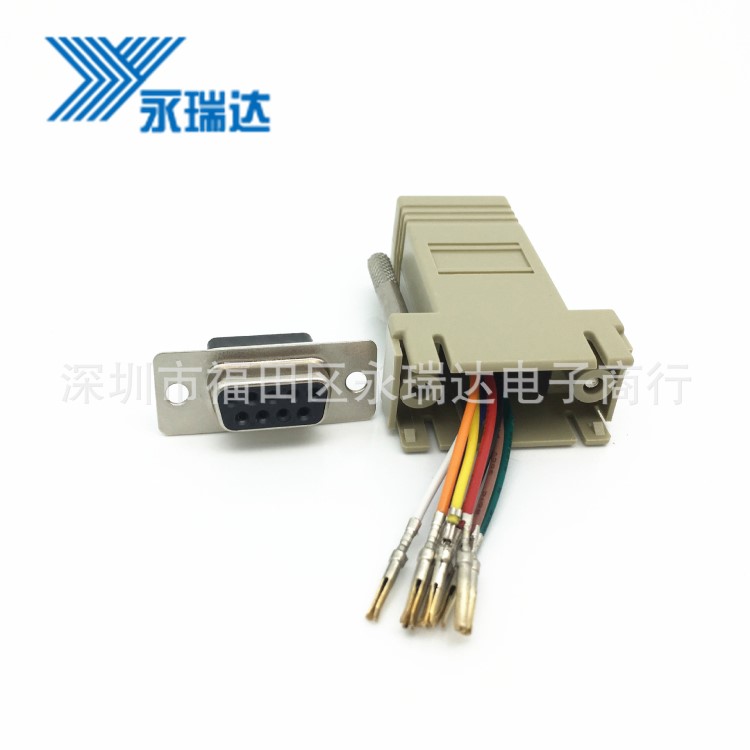 RJ45轉(zhuǎn)9針或9孔轉(zhuǎn)接頭RJ45轉(zhuǎn)串口RJ45轉(zhuǎn)RS232網(wǎng)絡(luò)口轉(zhuǎn)串口DB9