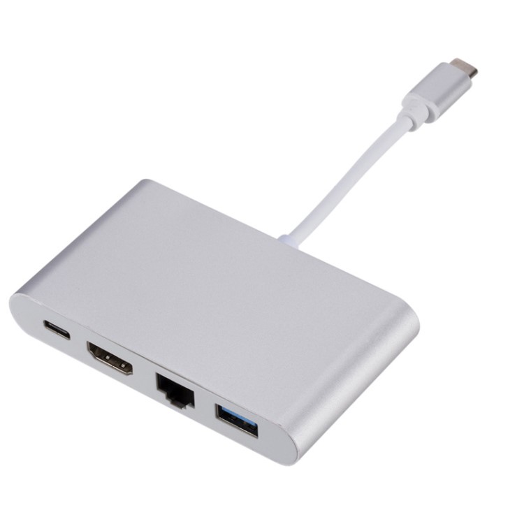 3.0HUB USB-C分線器Type-c轉HDMI+網卡RJ45轉換器IOS Mac otg充電